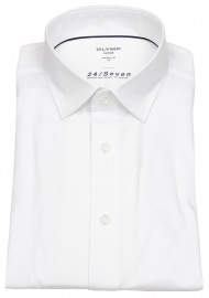 OLYMP Shirt - Modern Fit - 24/7 Flex Jersey - White