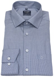 OLYMP Shirt - Modern Fit - Faux Uni Structure - Dark Blue - w/o OP