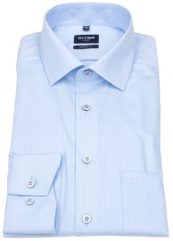 OLYMP Hemd - Modern Fit - Faux Uni Struktur - hellblau