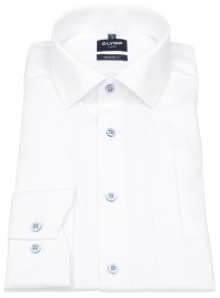 OLYMP Hemd - Modern Fit - Faux Uni Struktur - weiß