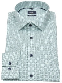 OLYMP Hemd - Modern Fit - Print - grün / blau - extra langer 69cm Arm