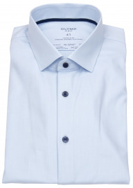 OLYMP Hemd - No. 6 Super Slim - 24 / Seven - Kontrastknöpfe - hellblau