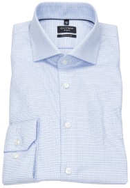 OLYMP Hemd - No. Six Super Slim - Kentkragen - kariert - blau