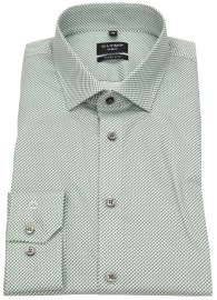 OLYMP Shirt - No. Six Super Slim - Contrast Buttons - Green / White - w/o OP