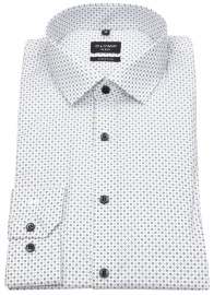 OLYMP Hemd - No. Six Super Slim - schwarz / grau / weiß - extra langer 69cm Arm