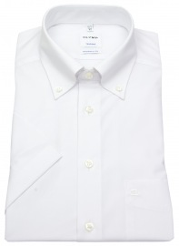 OLYMP Kurzarm Hemd - Tendenz Modern Fit - Button Down - weiß