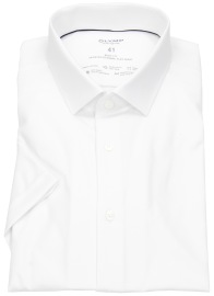 OLYMP Kurzarmhemd - Level 5 Body Fit - 24/7 Dynamic Flex Shirt - weiß