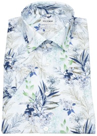 OLYMP Kurzarmhemd - Level 5 Body Fit - Print - Floral - mehrfarbig