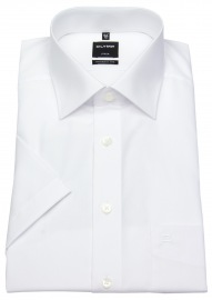 OLYMP Short Sleeve Shirt - Luxor Modern Fit - White