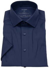 OLYMP Kurzarmhemd - Modern Fit - 24/7 Dynamic Flex Shirt - dunkelblau