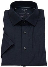 OLYMP Kurzarmhemd - Modern Fit - 24/7 Dynamic Flex Shirt - schwarz