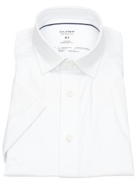 OLYMP Kurzarmhemd - Modern Fit - 24/7 Flex Jersey - weiß