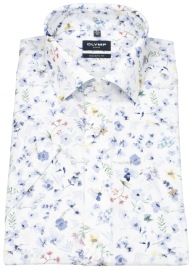 OLYMP Kurzarmhemd - Modern Fit - Global Kent - floraler Print - mehrfarbig