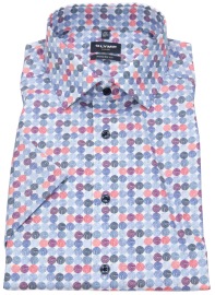 OLYMP Kurzarmhemd - Modern Fit - Kreise - Kontrastknöpfe - mehrfarbig