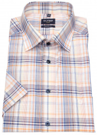 OLYMP Kurzarmhemd - Modern Fit - Under Button Down - kariert - mehrfarbig