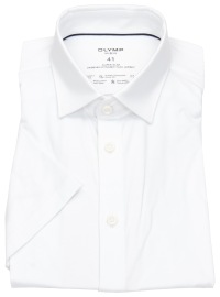OLYMP Kurzarmhemd - No. 6 Super Slim - 24/7 Flex Jersey - weiß