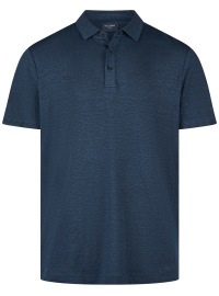 OLYMP Poloshirt - Regular Fit - Casual - Leinen - dunkelblau