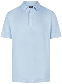 OLYMP Poloshirt - Regular Fit - Casual - Leinen - hellblau