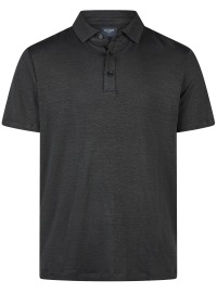 OLYMP Poloshirt - Regular Fit - Casual - Leinen - schwarz