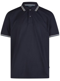 OLYMP Poloshirt - Regular Fit - Piqué - Kontrastkragen - dunkelblau