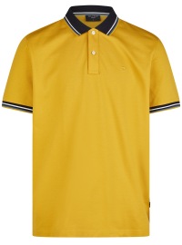 OLYMP Poloshirt - Regular Fit - Piqué - Kontrastkragen - gelb