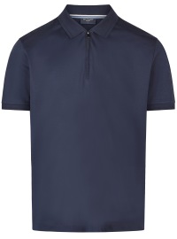 OLYMP Poloshirt - Regular Fit - Reissverschluss - Interlock Jersey - dunkelblau