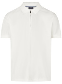 OLYMP Poloshirt - Regular Fit - Reissverschluss - Interlock Jersey - offwhite