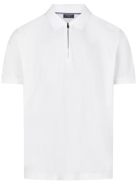 OLYMP Poloshirt - Regular Fit - Reissverschluss - Interlock Jersey - weiß