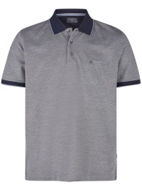OLYMP Poloshirt - Regular Fit - Zweiton - merzerisierte Baumwolle - dunkelblau