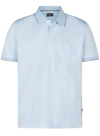 OLYMP Poloshirt - Regular Fit - Zweiton - merzerisierte Baumwolle - hellblau