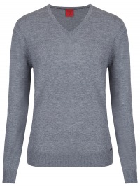OLYMP Pullover - Level Five Casual - V-neck - Merinowool - Grey