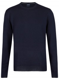 OLYMP Pullover - Merinowolle - Rundhals - dunkelblau