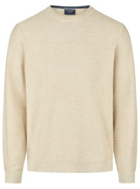 OLYMP Pullover - Rundhals-Ausschnitt - Strick - Struktur- beige