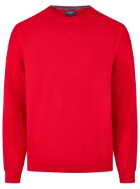 OLYMP Pullover - Rundhals-Ausschnitt - Strick - Struktur- rot