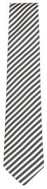 OLYMP Silk Tie - Slim - White / Grey Striped