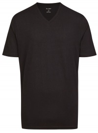 OLYMP T-Shirt Doppelpack - Modern Fit - V-Ausschnitt - schwarz