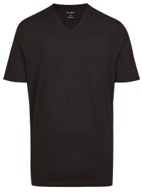 OLYMP T-Shirt Doppelpack - Modern Fit - V-Ausschnitt - schwarz - ohne OVP