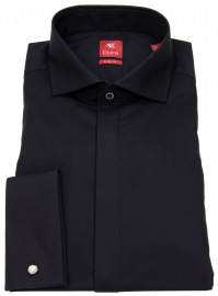 Pure Gala Shirt - Slim Fit - Cutaway Collar - Double Cuff - Black