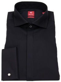 Pure Gala Shirt - Slim Fit - Cutaway Collar - Double Cuff - Black - w/o OP