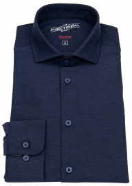 Pure Hemd - Slim Fit - Functional Shirt - Haifischkragen - dunkelblau