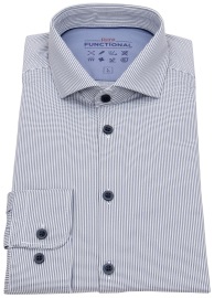 Pure Hemd - Slim Fit - Functional Shirt - Haifischkragen - dunkelblau / weiß