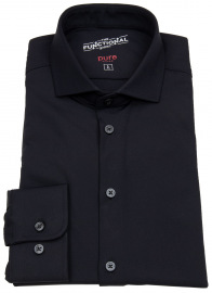 Pure Shirt - Slim Fit - Functional Shirt - Cutaway Collar - Black