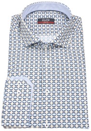 Pure Hemd - Slim Fit - Haifischkragen - blau / braun