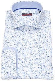 Pure Shirt - Slim Fit - Kent Collar  - Print - Blue / White