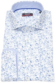 Pure Hemd - Slim Fit - Kentkragen  - Print - blau / weiß