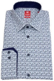 Pure Hemd - Slim Fit - Kentkragen  - Print - blau / weiß