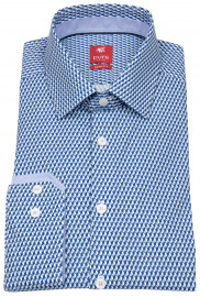 Pure Hemd - Slim Fit - Kentkragen  - Print - blau / weiß