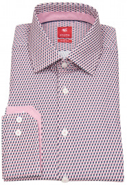 Pure Hemd - Slim Fit - Kentkragen  - Print - rosa / weiß