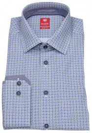 Pure Hemd - Slim Fit - Print - blau / weiß