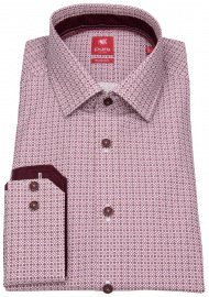 Pure Hemd - Slim Fit - Print - rot / weiß